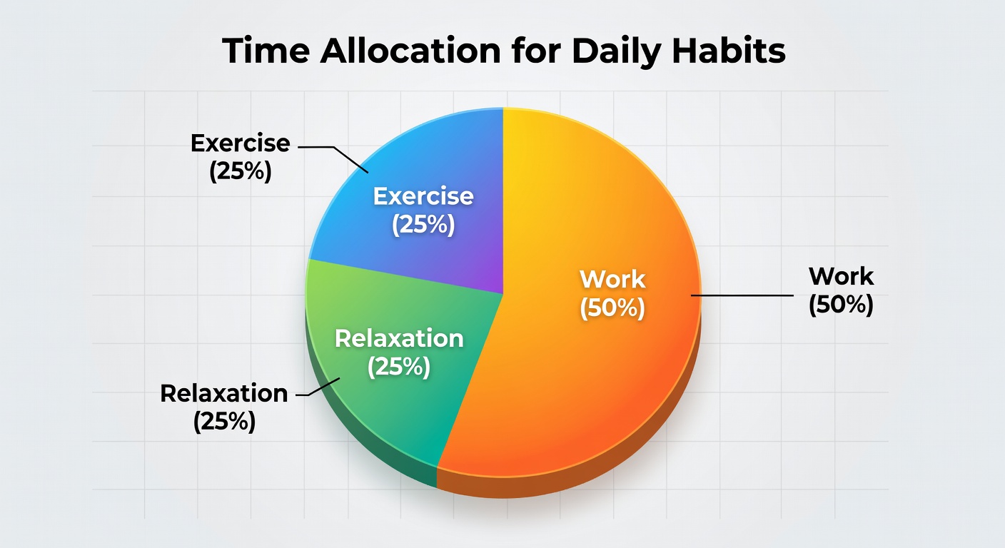 Daily time pie chart habit data