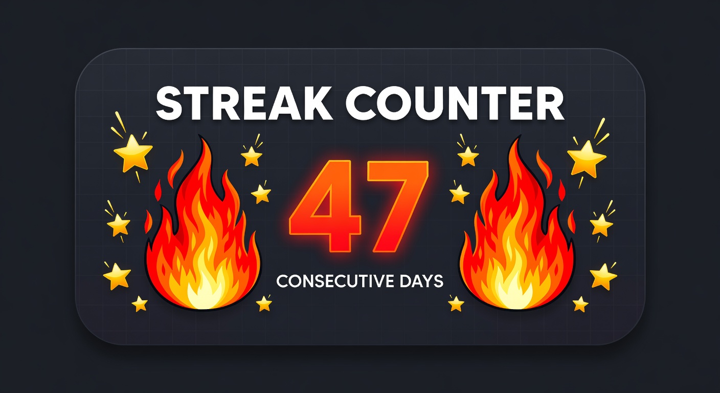 Habit streak counter and calendar